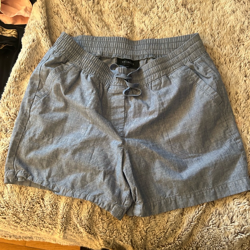 Talbots Light Blue Drawstring Shorts - image 1